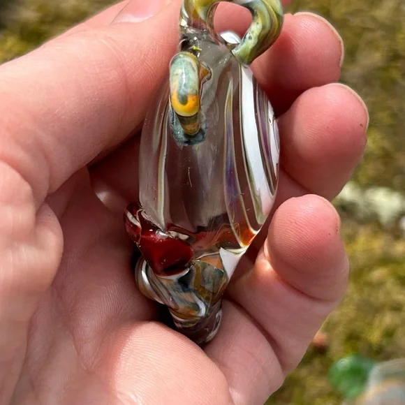 Grateful Dead Hand blown Glass dead bear pendant - Picture 3 of 7